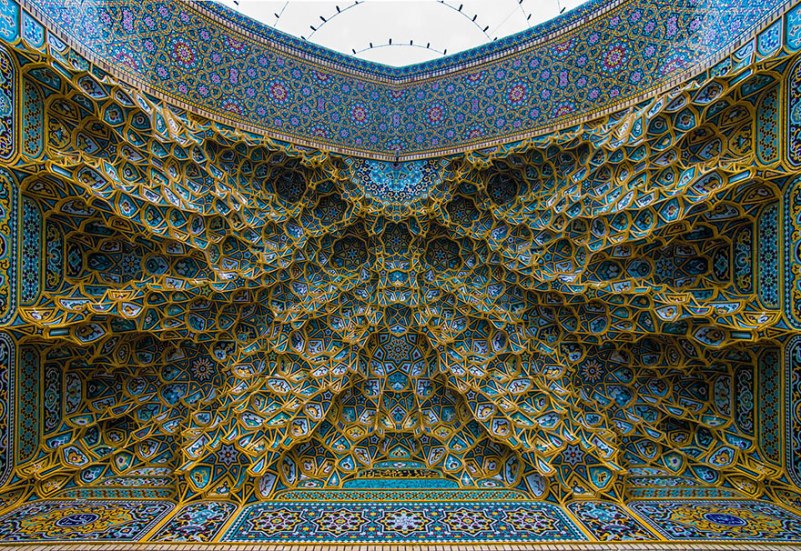 Mesmerizing Mosque Ceilings That Highlight The Wonders Of Islamic Architecture Fatima Masumeh Shrine Qom Iran.jpg