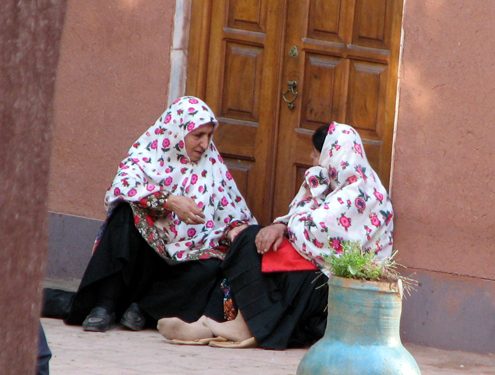 Women Having a Chat in front of Their Houses at Abyaneh
