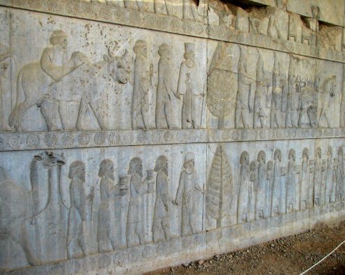 Rock Reliefs on the eastern wall of Apadana palace