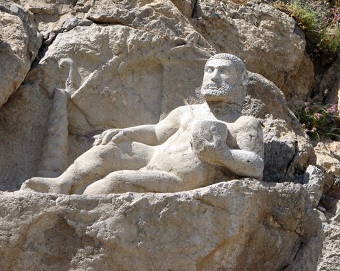 Statue of Herakles Recumbent at Bisotun