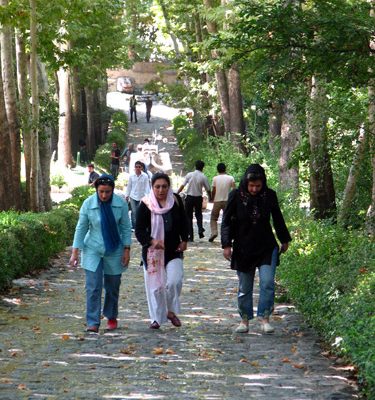 Three Women Walking in a Park in Tehran